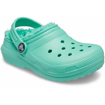 Crocs Classic Bélelt Clog Papucs Lány Menta | HU 1614WNBY